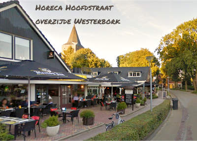 Hoofdstraat Westerbork met een deel van de horeca voor vakantie en toerisme interessant